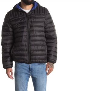 URBAN REPUBLIC Puffer Coat - BLACK TRAVEL PUFFER HOODED COAT NEW M